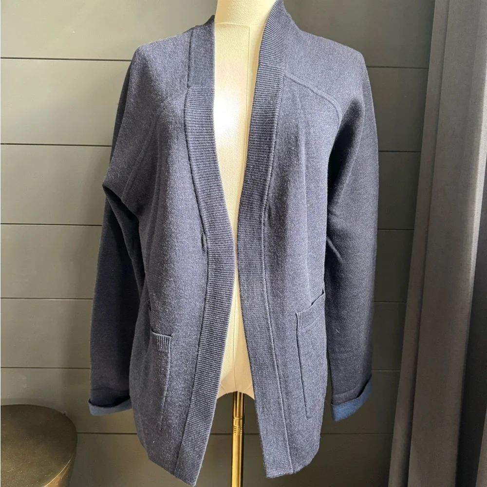 lululemon athletica NEW Reverse Me Wrap - Dark Blue Cardigan Reversible Wool